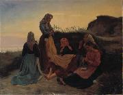 Michael Ancher, Girls gathered on Sladrebakken a summernight eve